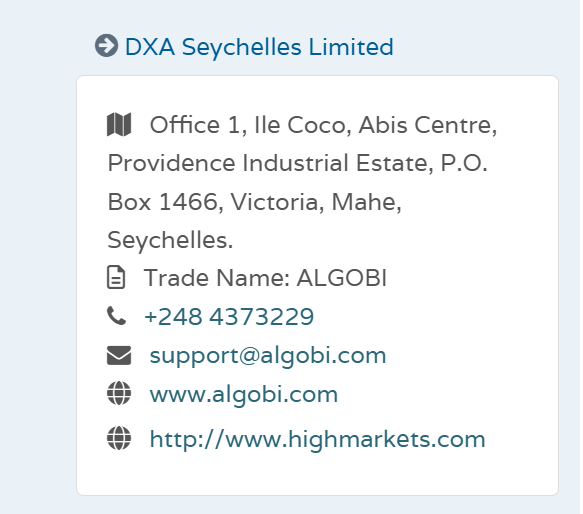 Verification of the broker's licence and registration details in the official FSA Seychelles registry.